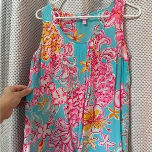 Lilly Pulitzer Floral Sleeveless Blouse - Pink and Blue